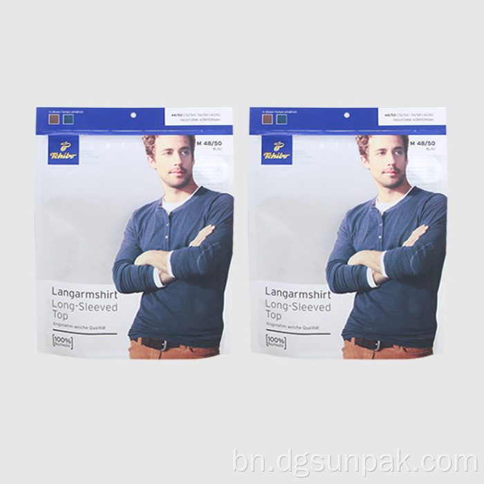 পুরুষদের অন্তর্বাস মোজা শার্ট স্তরিত প্যাকেজিং ব্যাগ